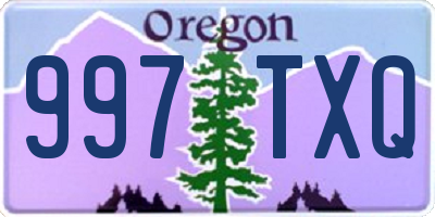 OR license plate 997TXQ