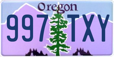 OR license plate 997TXY