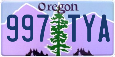 OR license plate 997TYA