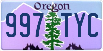 OR license plate 997TYC