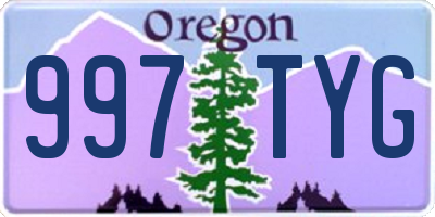 OR license plate 997TYG