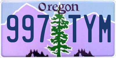 OR license plate 997TYM