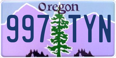 OR license plate 997TYN