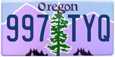 OR license plate 997TYQ