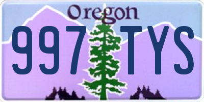 OR license plate 997TYS
