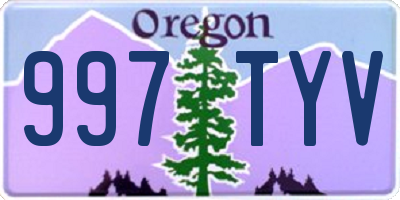 OR license plate 997TYV