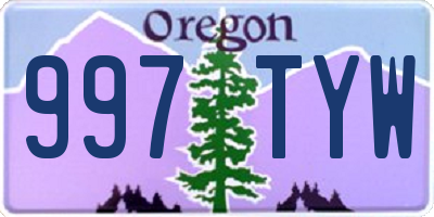 OR license plate 997TYW