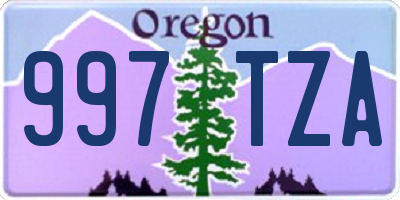 OR license plate 997TZA