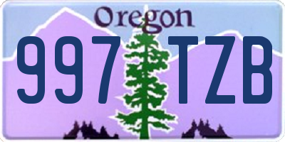 OR license plate 997TZB