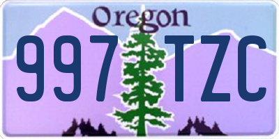 OR license plate 997TZC