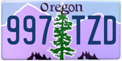 OR license plate 997TZD