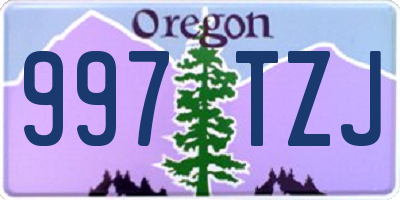 OR license plate 997TZJ