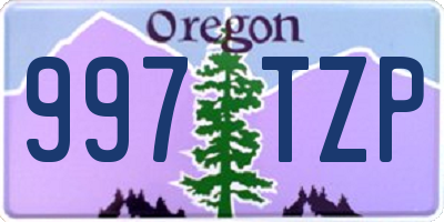 OR license plate 997TZP