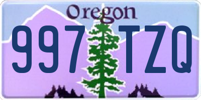 OR license plate 997TZQ