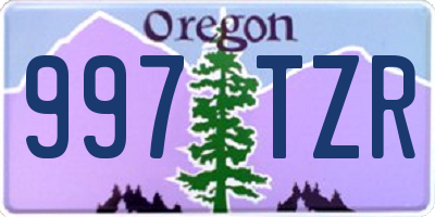 OR license plate 997TZR