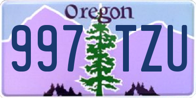 OR license plate 997TZU
