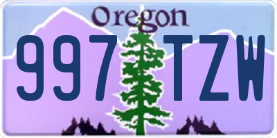OR license plate 997TZW