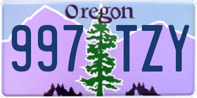 OR license plate 997TZY