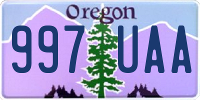 OR license plate 997UAA