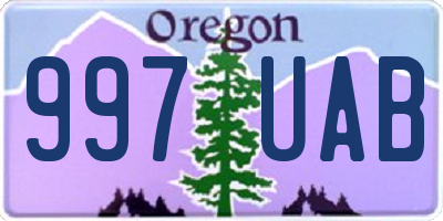 OR license plate 997UAB