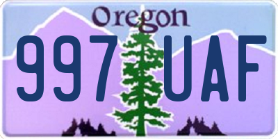 OR license plate 997UAF