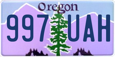 OR license plate 997UAH