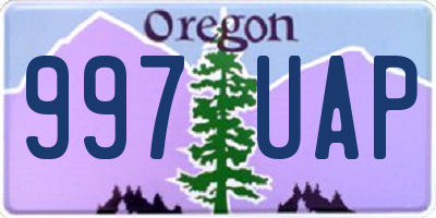 OR license plate 997UAP