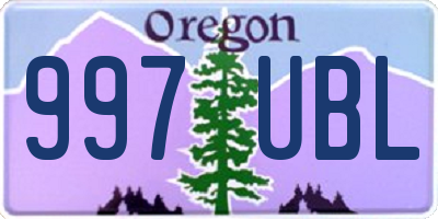 OR license plate 997UBL