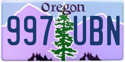 OR license plate 997UBN