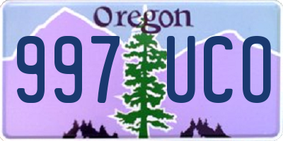 OR license plate 997UCO
