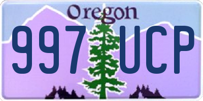 OR license plate 997UCP