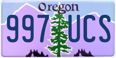 OR license plate 997UCS