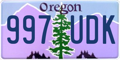 OR license plate 997UDK