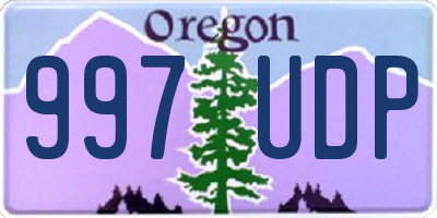 OR license plate 997UDP