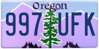 OR license plate 997UFK