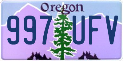 OR license plate 997UFV