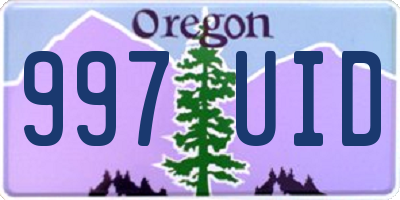 OR license plate 997UID