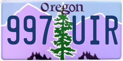 OR license plate 997UIR