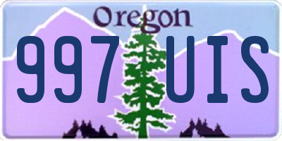 OR license plate 997UIS