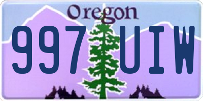OR license plate 997UIW
