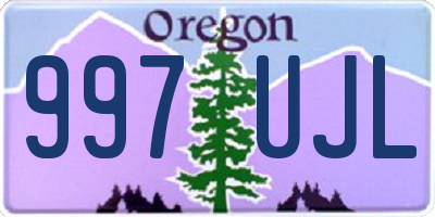 OR license plate 997UJL