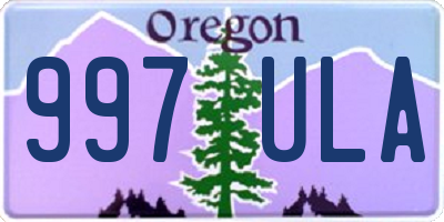 OR license plate 997ULA