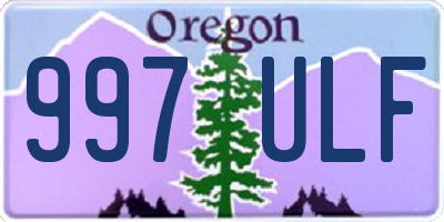 OR license plate 997ULF