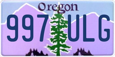 OR license plate 997ULG