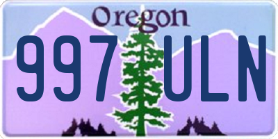 OR license plate 997ULN