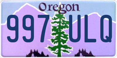 OR license plate 997ULQ