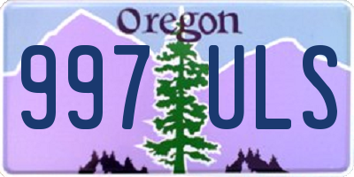 OR license plate 997ULS