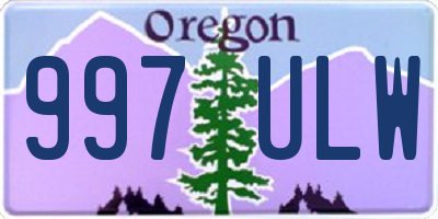 OR license plate 997ULW