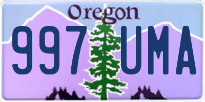 OR license plate 997UMA