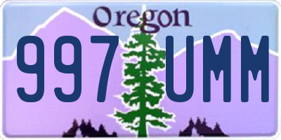 OR license plate 997UMM